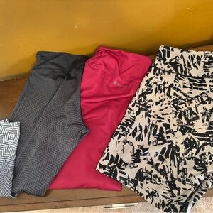 Bundle of workout bottoms: 2 leggings (Adidas and Unknown) and 1 CK shorts